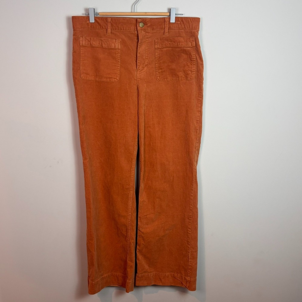 Darper James RSVP Womens Brown Cordoury High Rise Wide Leg Sailor Pants sz 16